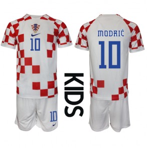 Maillot de foot Croatie Luka Modric #10 Domicile enfant Monde 2022 Manches Courte (+ pantalon court)